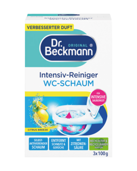 Dr. Beckmann Aktivkohle WC Schaum Zitrus Duft, 3 mal 100 g, 300 Gramm Packung